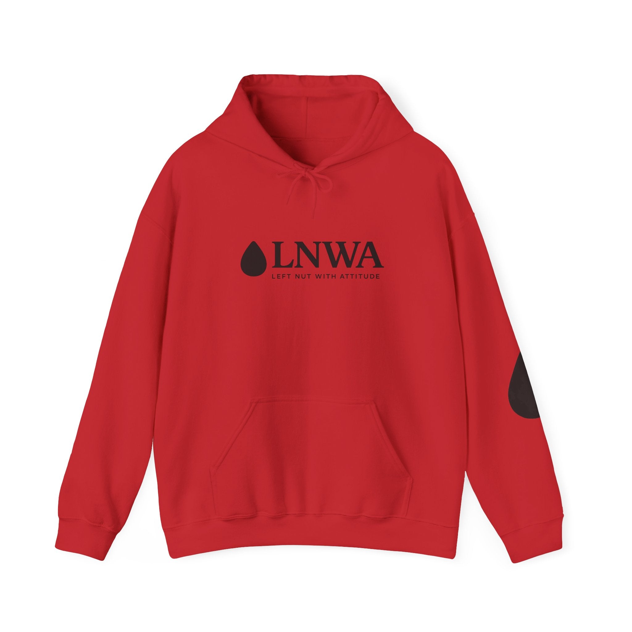 LNWA Drop Logo Hoodie — Minimalist White Pullover with Teardrop Graphic