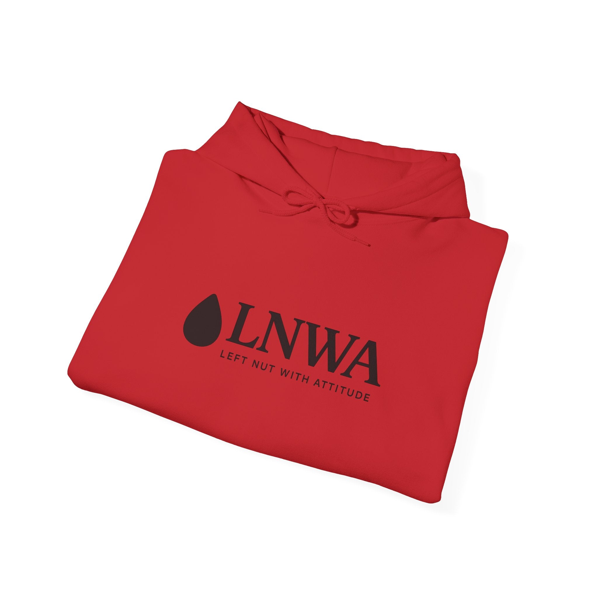 LNWA Drop Logo Hoodie — Minimalist White Pullover with Teardrop Graphic