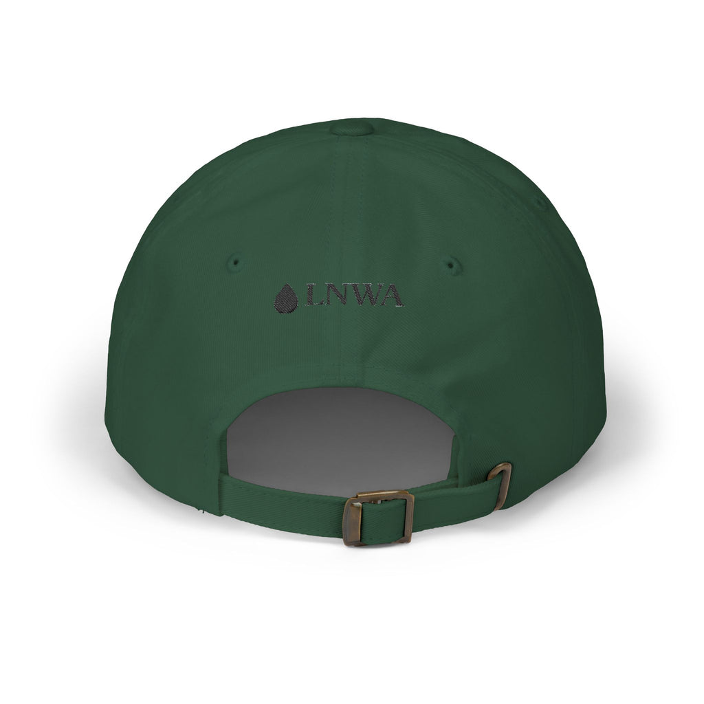 Embroidered Black Drop Dad Cap — Minimalist Water Drop Baseball Hat