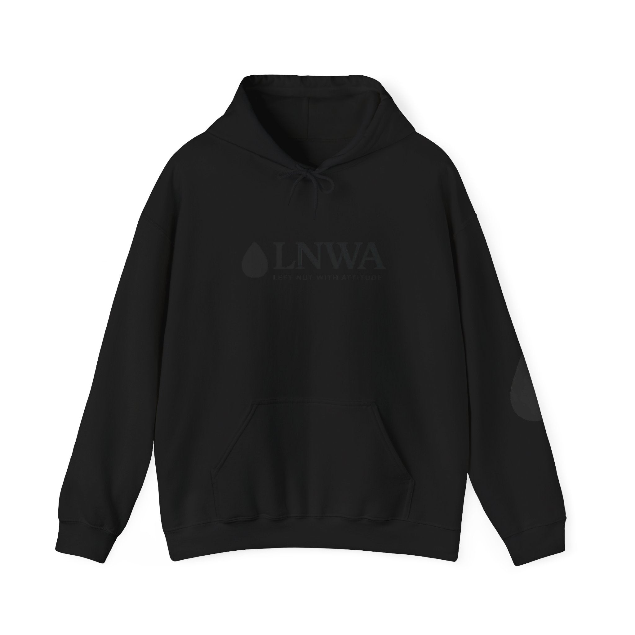 LNWA Drop Logo Hoodie — Minimalist White Pullover with Teardrop Graphic