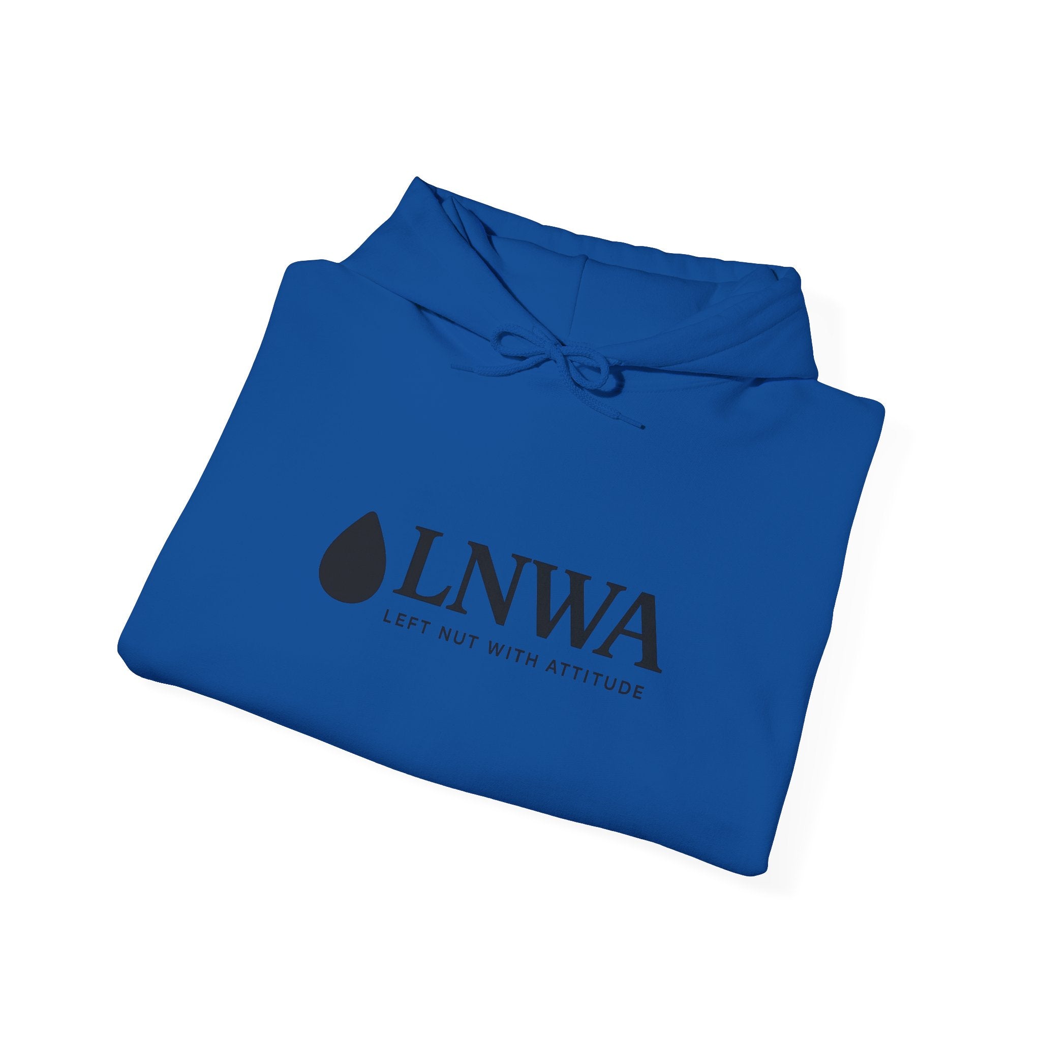 LNWA Drop Logo Hoodie — Minimalist White Pullover with Teardrop Graphic