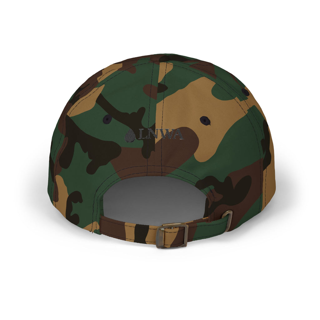 Embroidered Black Drop Dad Cap — Minimalist Water Drop Baseball Hat