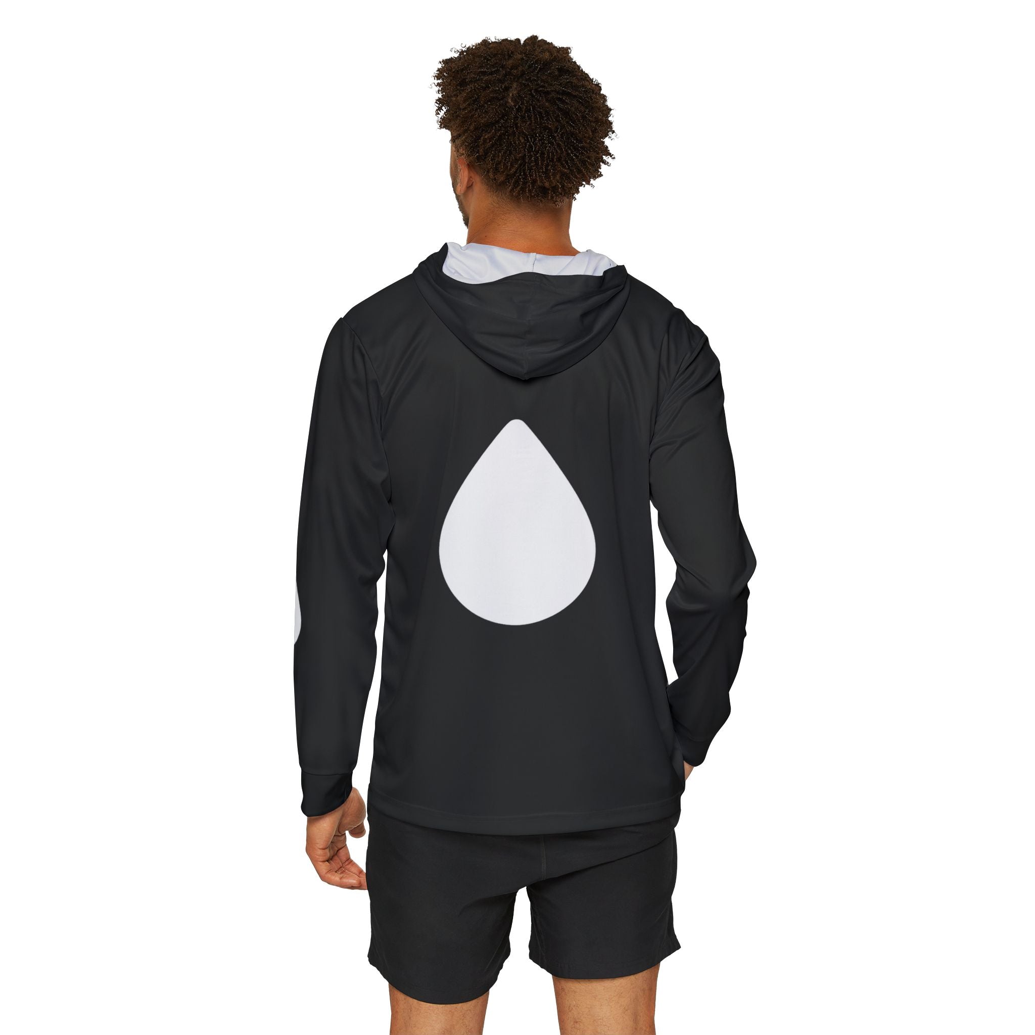 LNWA Men's Sports Warmup Hoodie — Black Performance Pullover with Drop Logo