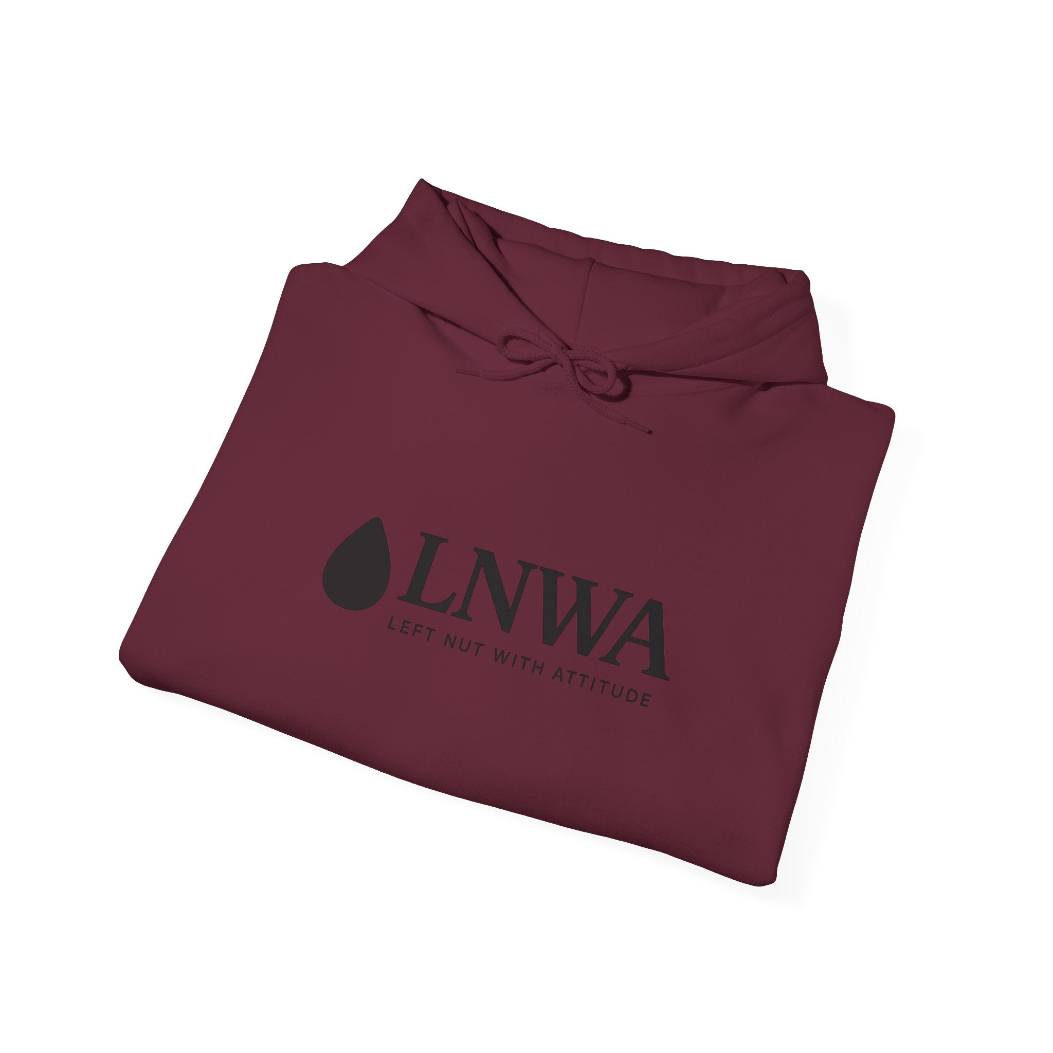 LNWA Drop Logo Hoodie — Minimalist White Pullover with Teardrop Graphic