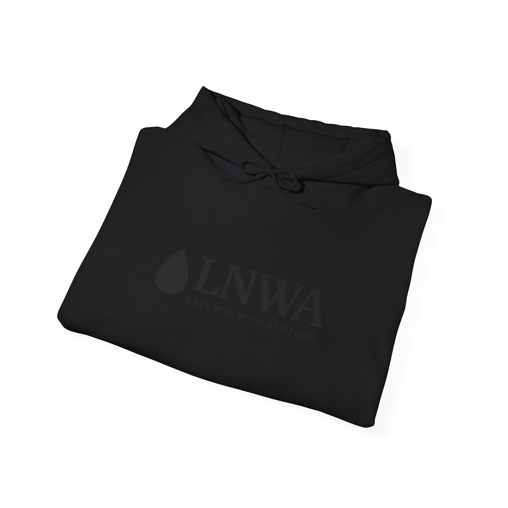 LNWA Drop Logo Hoodie — Minimalist White Pullover with Teardrop Graphic
