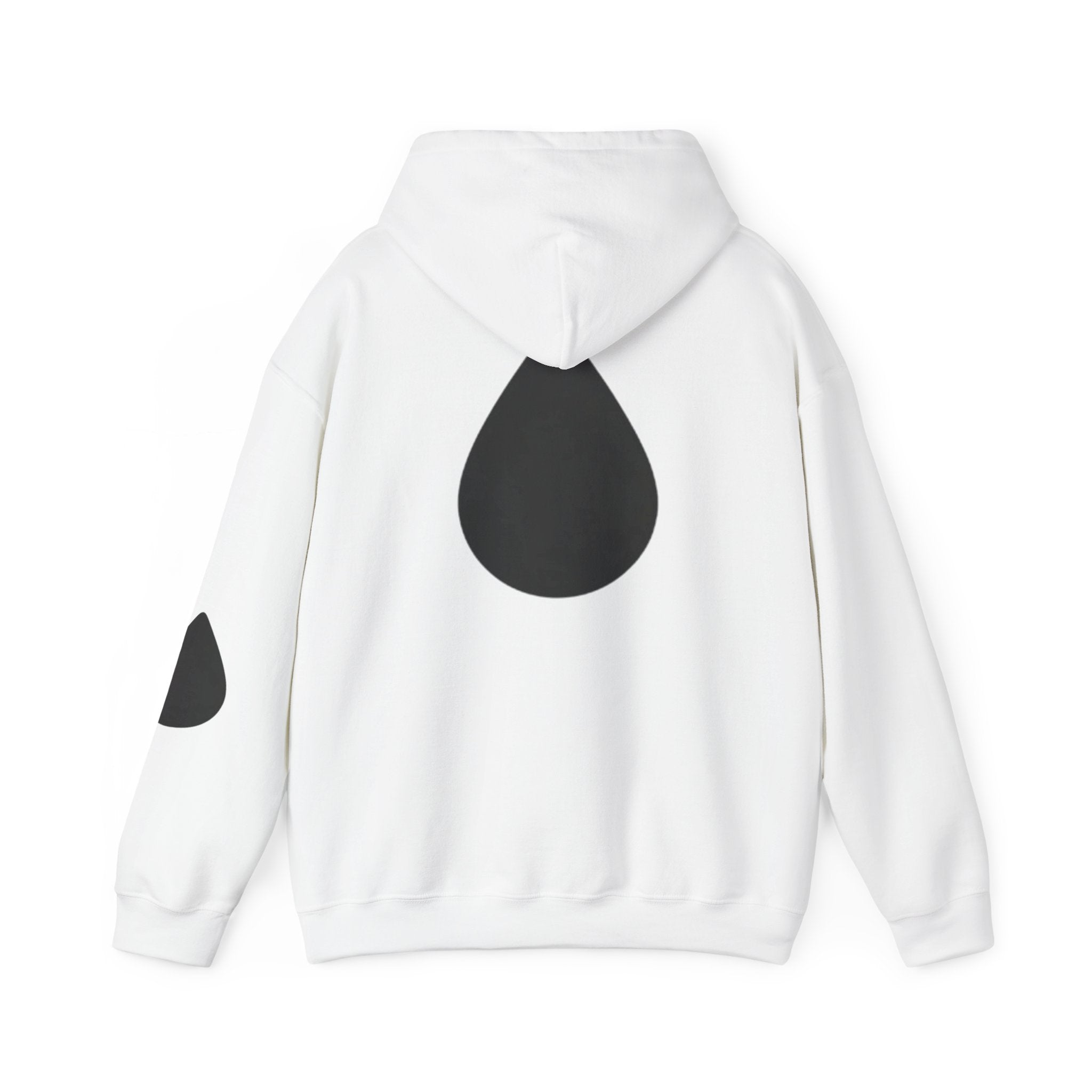 LNWA Drop Logo Hoodie — Minimalist White Pullover with Teardrop Graphic