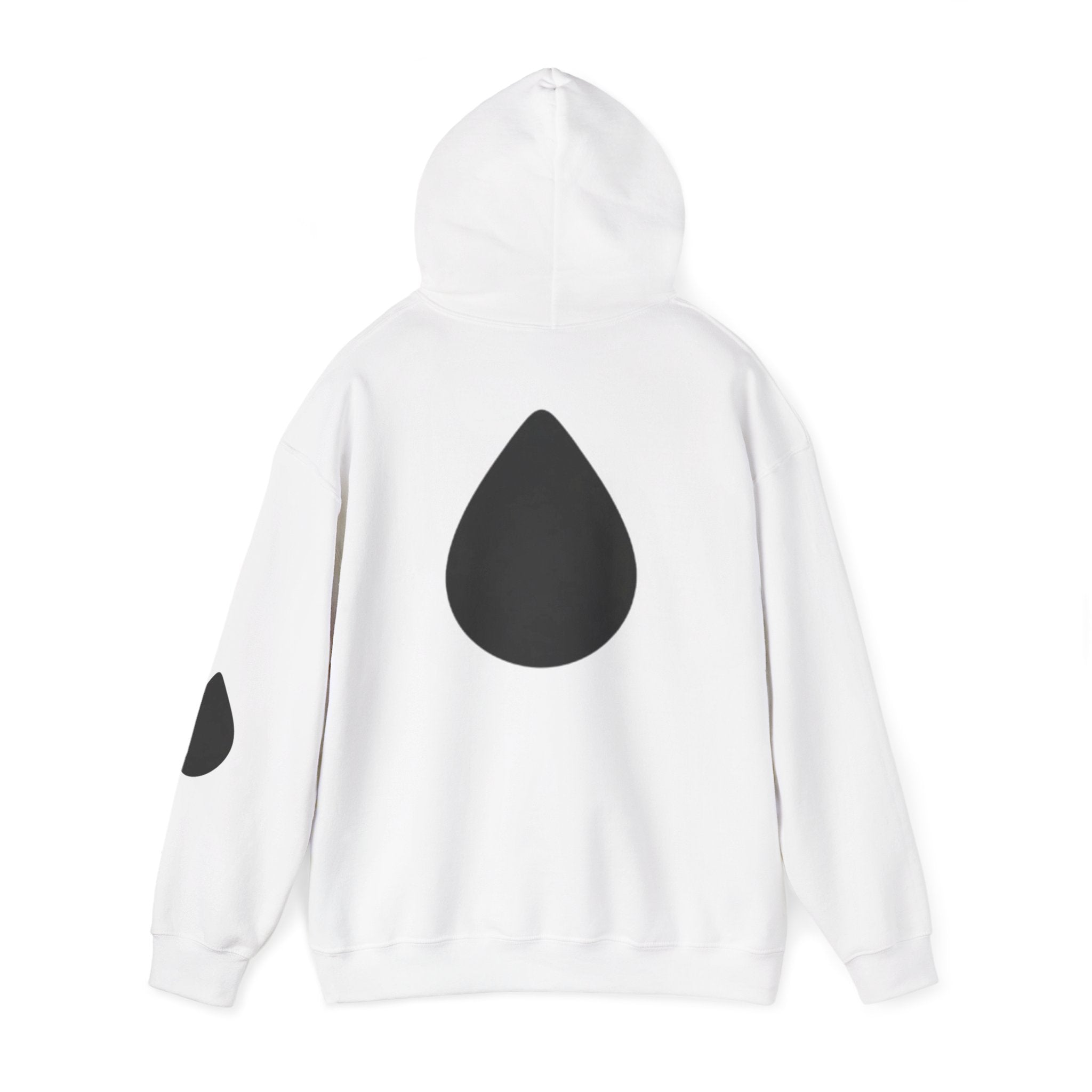 LNWA Drop Logo Hoodie — Minimalist White Pullover with Teardrop Graphic