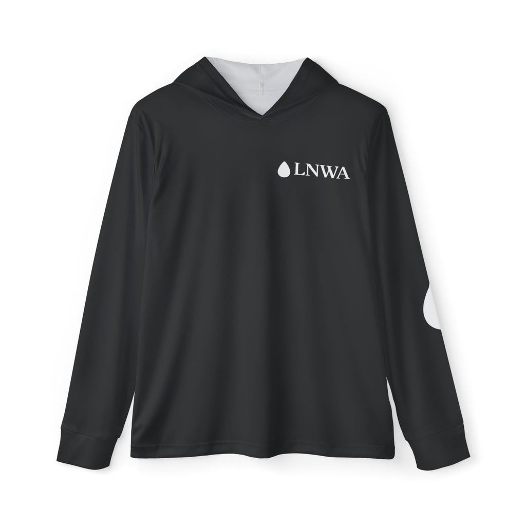 LNWA Men's Sports Warmup Hoodie — Black Performance Pullover with Drop Logo