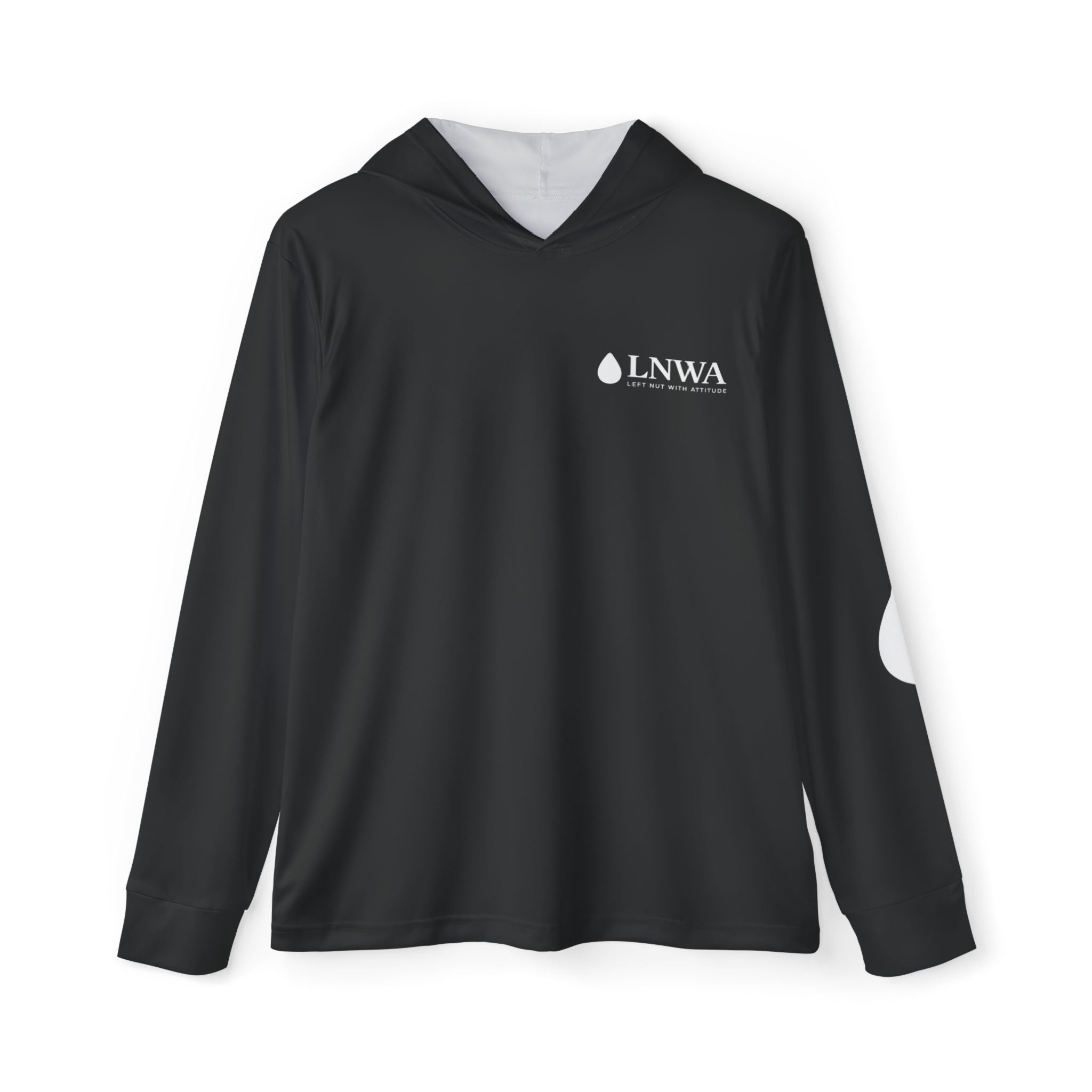 LNWA Men's Sports Warmup Hoodie — Black Performance Pullover with Drop Logo