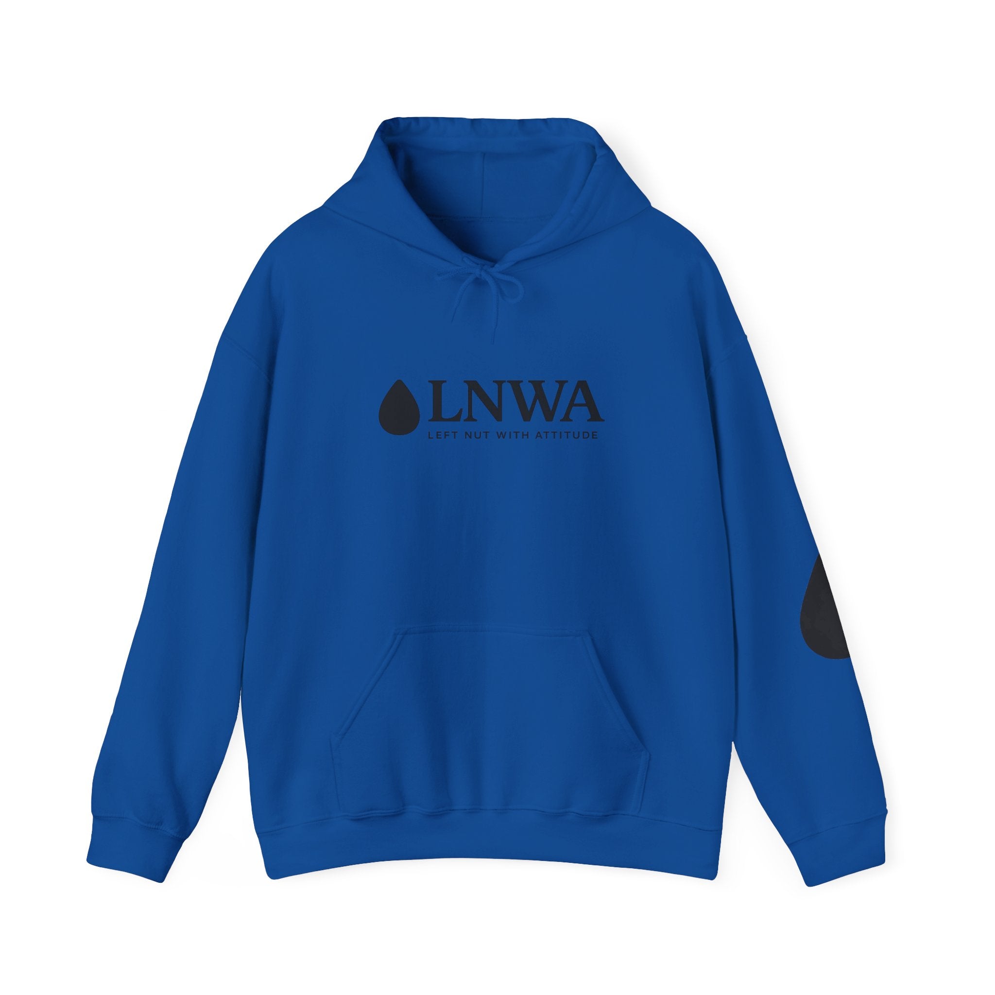 LNWA Drop Logo Hoodie — Minimalist White Pullover with Teardrop Graphic